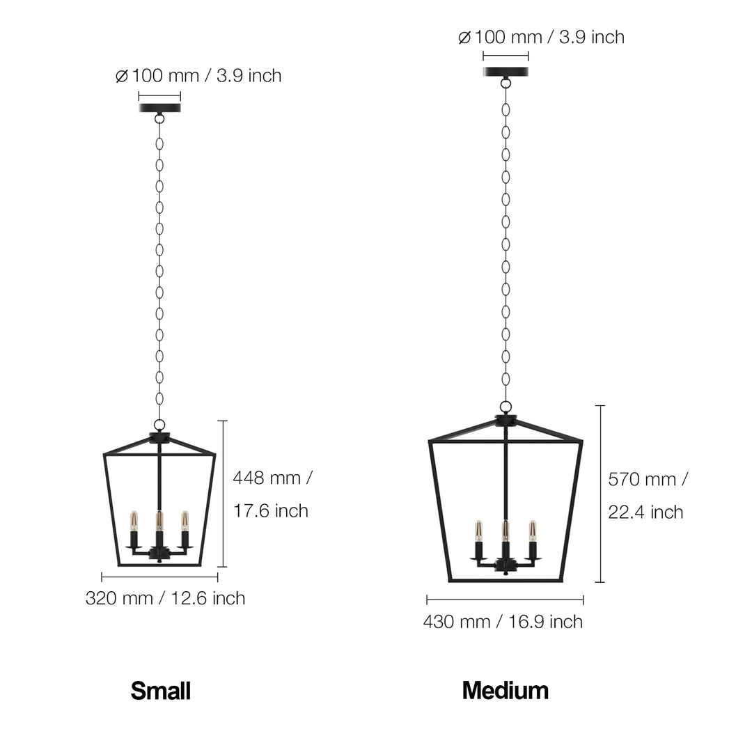 Nepoli 4-Lights Industrial Farmhouse Chandelier Black Metal Cage Hanging Light for Kitchen Island Entryway - 7Pandas USA Lighting Store