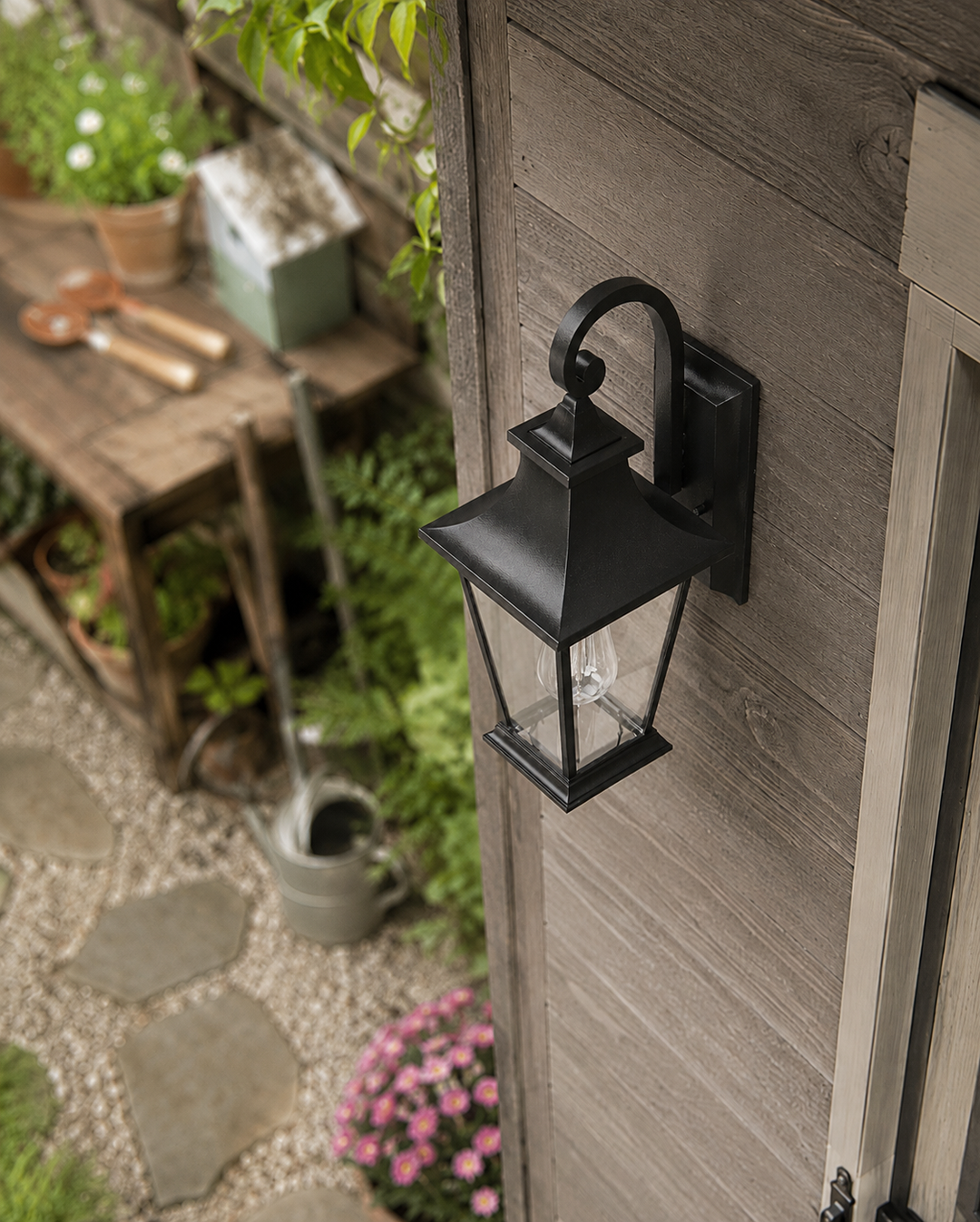 Robinson Provincial Style IP44 Weather Proof Outdoor Wall Light Matt Black E26 - 7Pandas USA Lighting Store