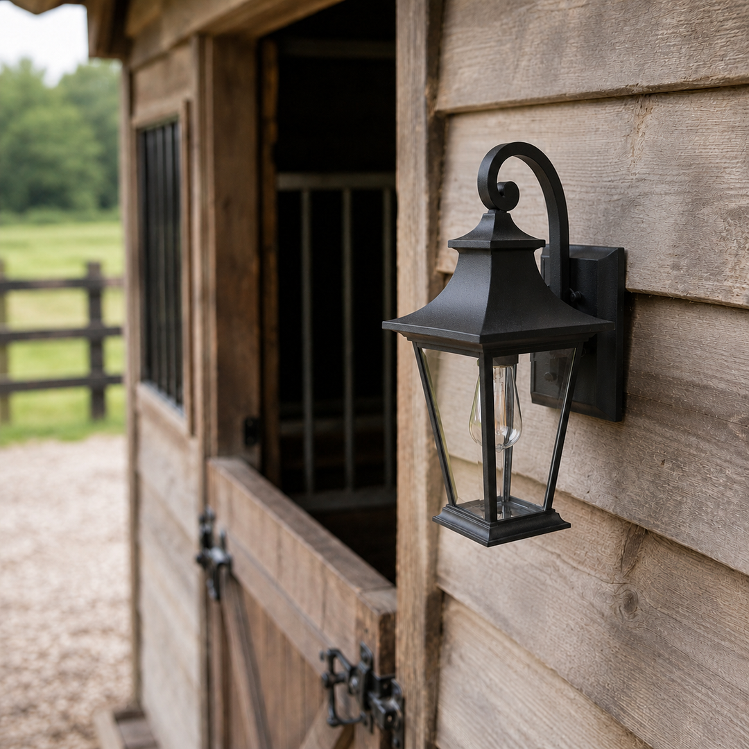 Robinson Provincial Style IP44 Weather Proof Outdoor Wall Light Matt Black E26 - 7Pandas USA Lighting Store