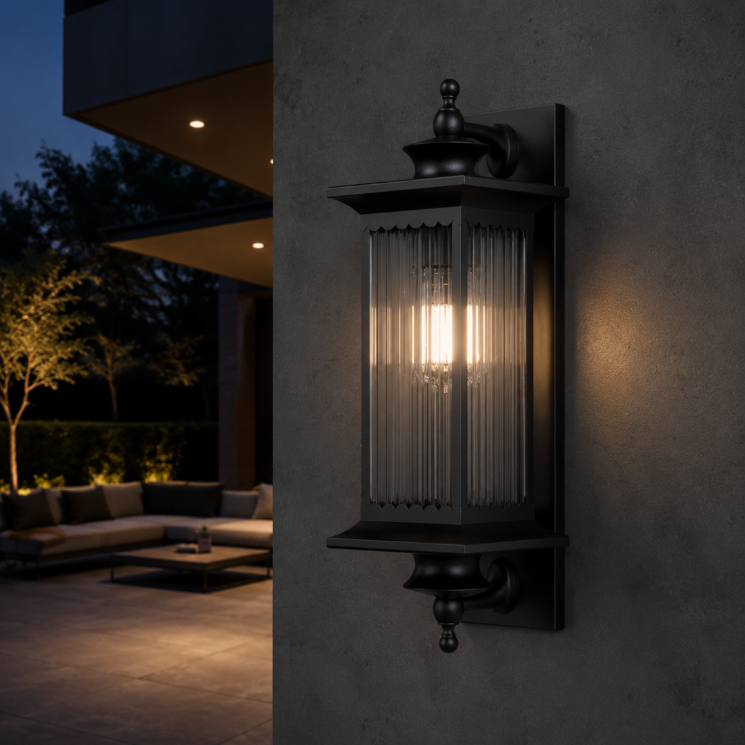 Murcia Medium Traditional Outdoor Exterior Wall Light Matt Black IP44 - 7Pandas USA Lighting Store