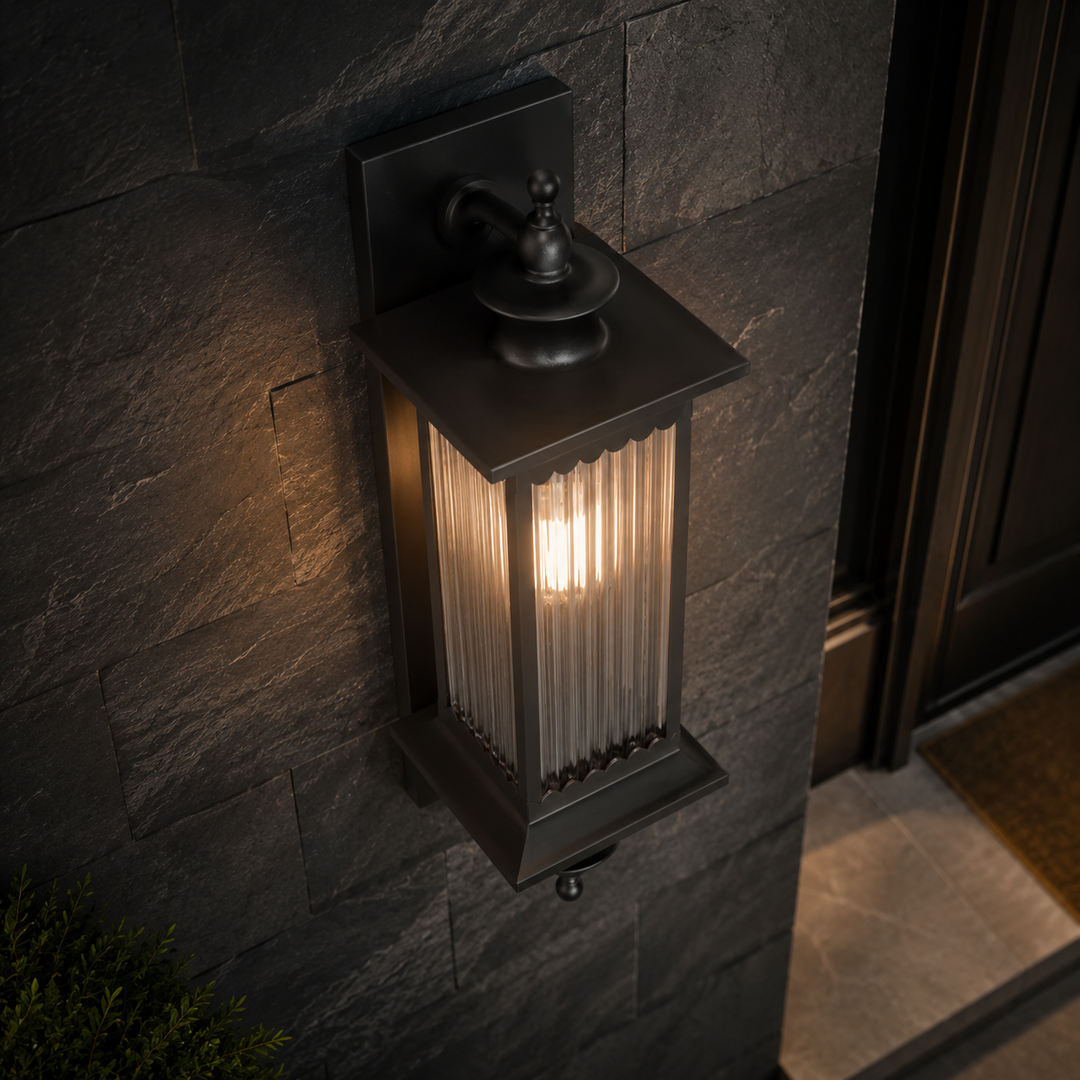 Murcia Medium Traditional Outdoor Exterior Wall Light Matt Black IP44 - 7Pandas USA Lighting Store
