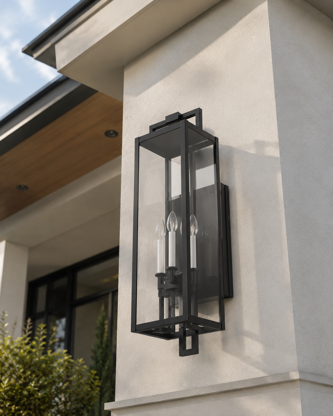 Antonio Upscale Modern IP44 Weather Proof Outdoor Wall Light Matt Black IP44 Medium Large - 7Pandas USA Lighting Store