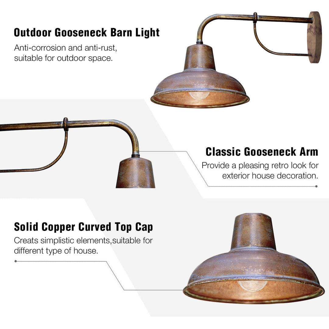 Florence Antique Style Solid Copper Outdoor Wall Light E26 - 7Pandas USA Lighting Store