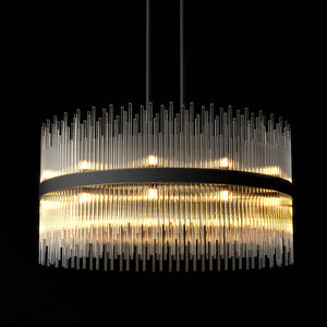 CARLO 31” Modern design Crystal Chandelier Bronze 22*G9 Lamp base - 7Pandas USA Lighting Store