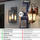 BRUCE Outdoor Exterior Wall Sconce Glass Matt Black E26 IP44 2PACK