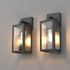 BRUCE Outdoor Exterior Wall Sconce Glass Matt Black E26 IP44 2PACK