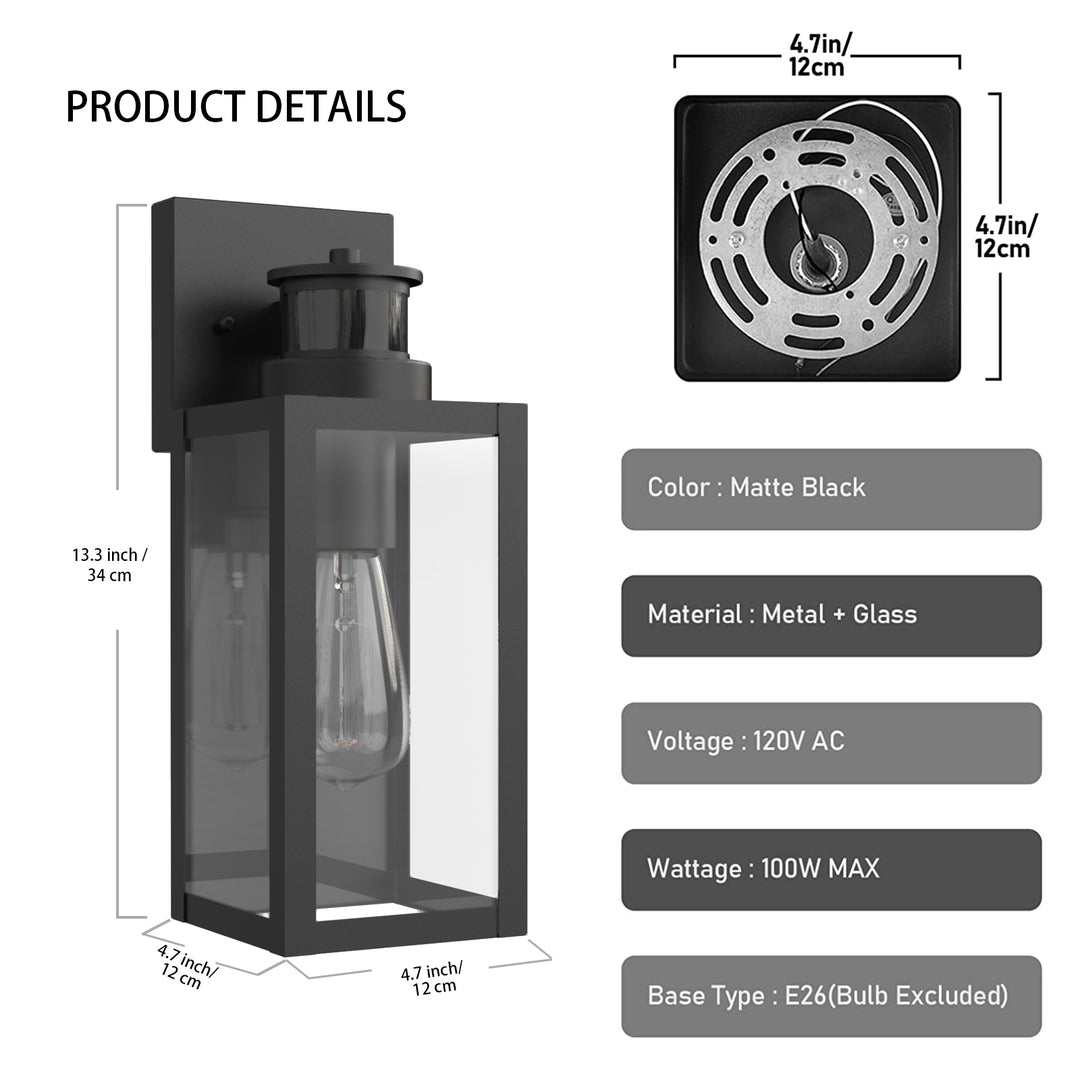 BRUCE Motion Sensor Outdoor Lights Wall Mount Dusk to Dawn IP44 2PACK - 7Pandas USA Lighting Store