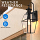 ROSEN Motion Sensor Outdoor Exterior Wall Sconce Glass Matt Black E26 IP44 - 7Pandas USA Lighting Store