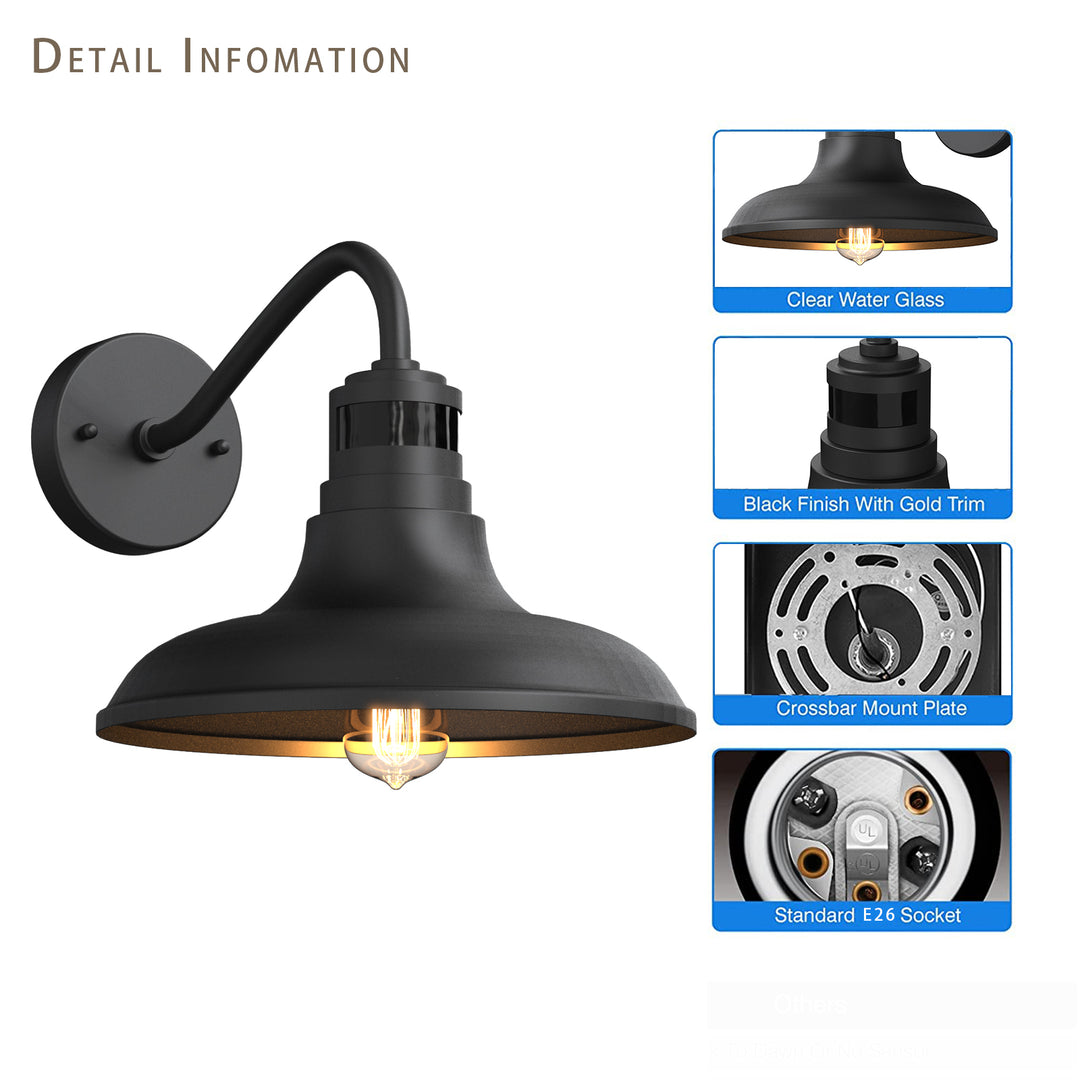 STELLA Motion Sensor Outdoor Exterior Wall Sconce Matt Black E26 IP44 2PACK - 7Pandas USA Lighting Store