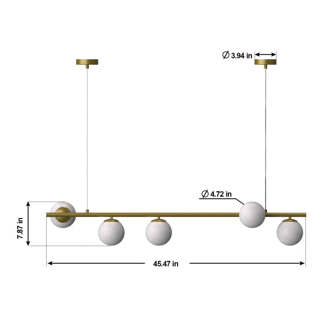 ANGELO Contemporary Pendant Light 5*G9 Base Aged Brass - 7Pandas USA Lighting Store