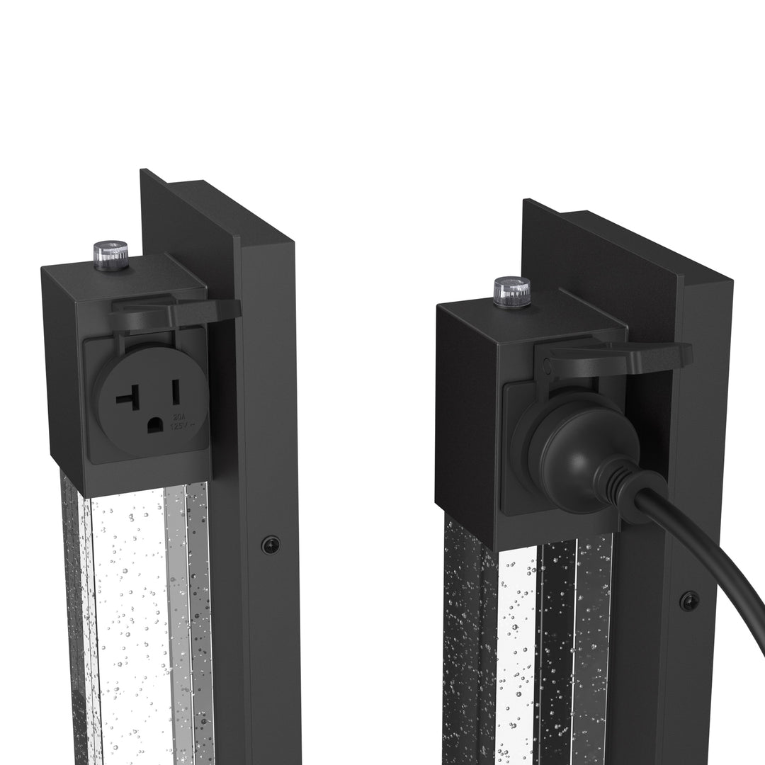 BURSON Dusk to Dawn LED Crystal Outdoor Lights Exterior Porch Lights with Outlet Light Sensor 13W 3000K Matt Black - 7Pandas USA Lighting Store