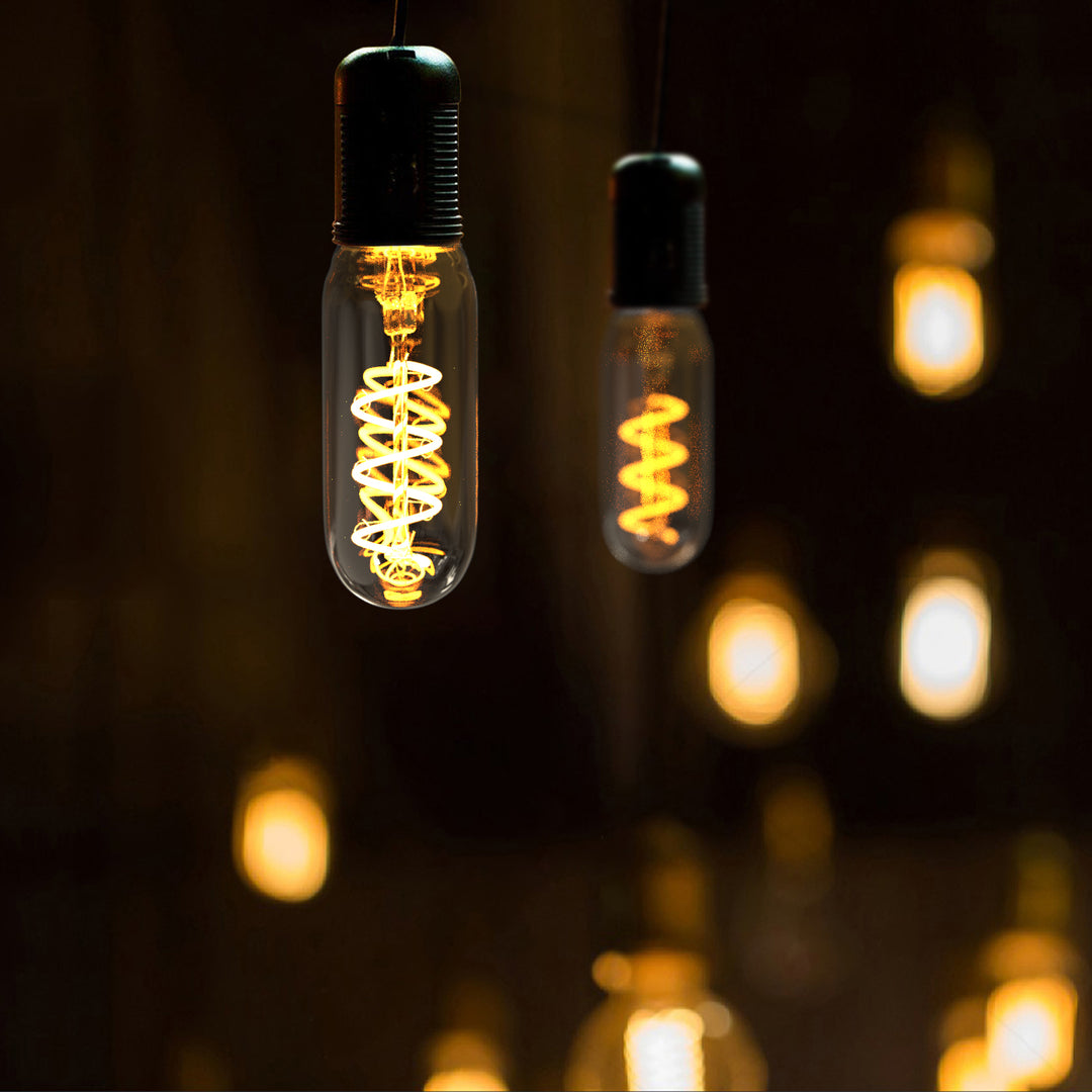 Dimmable T6/T25 Led Candelabra Light Bulb Amber Glass 3W E12 2200k 6PACK - 7Pandas USA Lighting Store