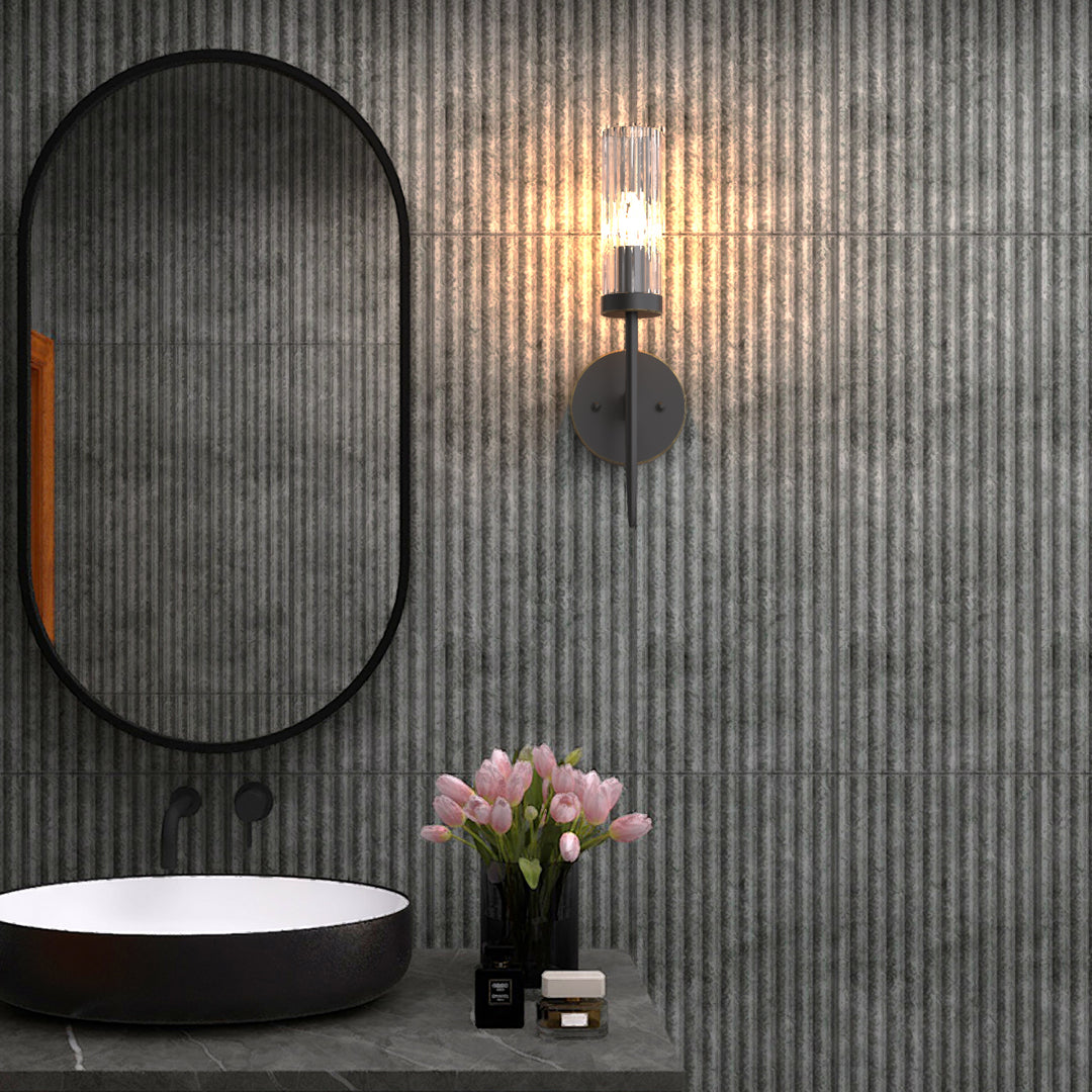 Seattle 1-Light Wall Sconces Light Tube Glass Bronze E12 base - 7Pandas USA Lighting Store