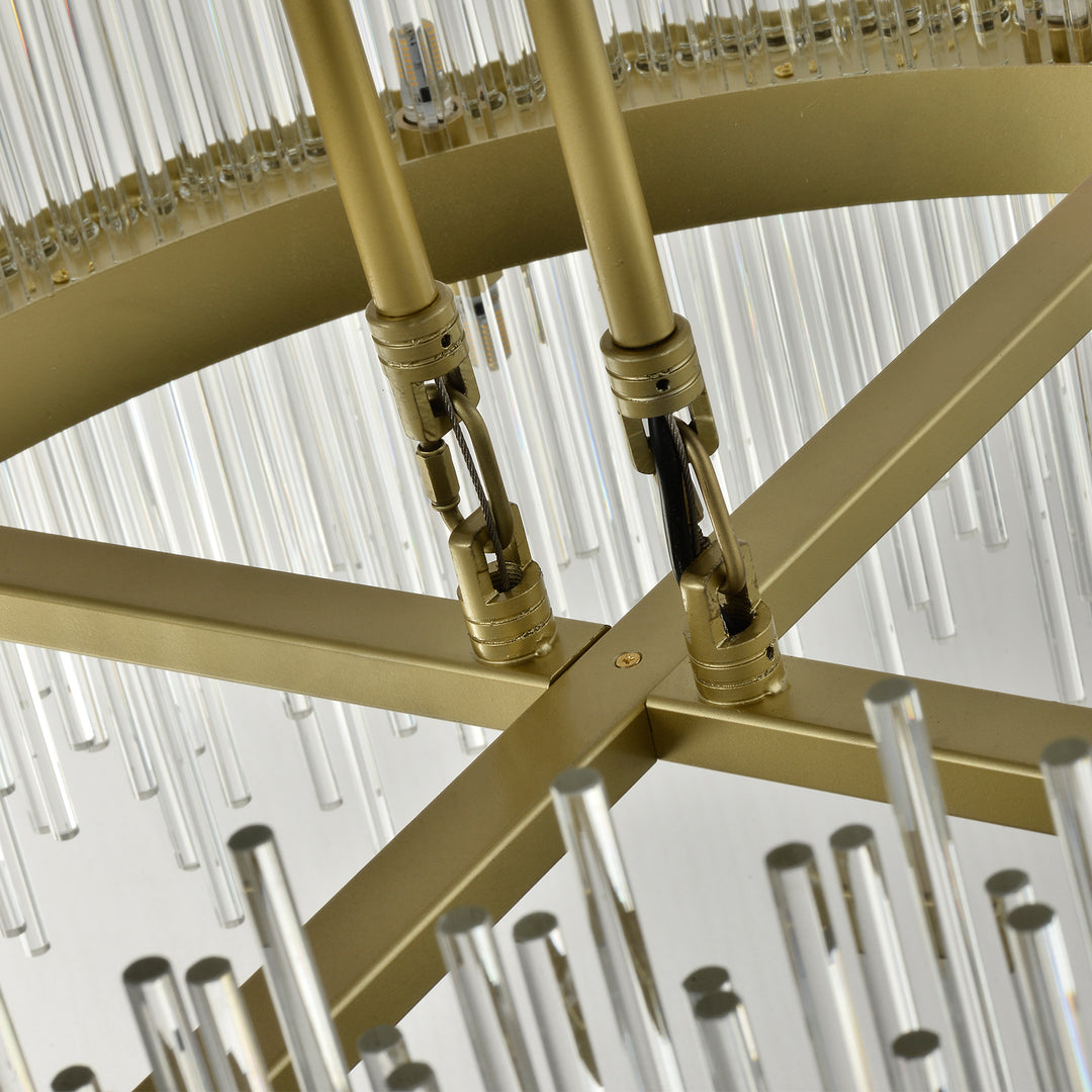 CARLO 31" Modern Crystal Chandelier Aged Brass 22*G9 Lamp base - 7Pandas USA Lighting Store