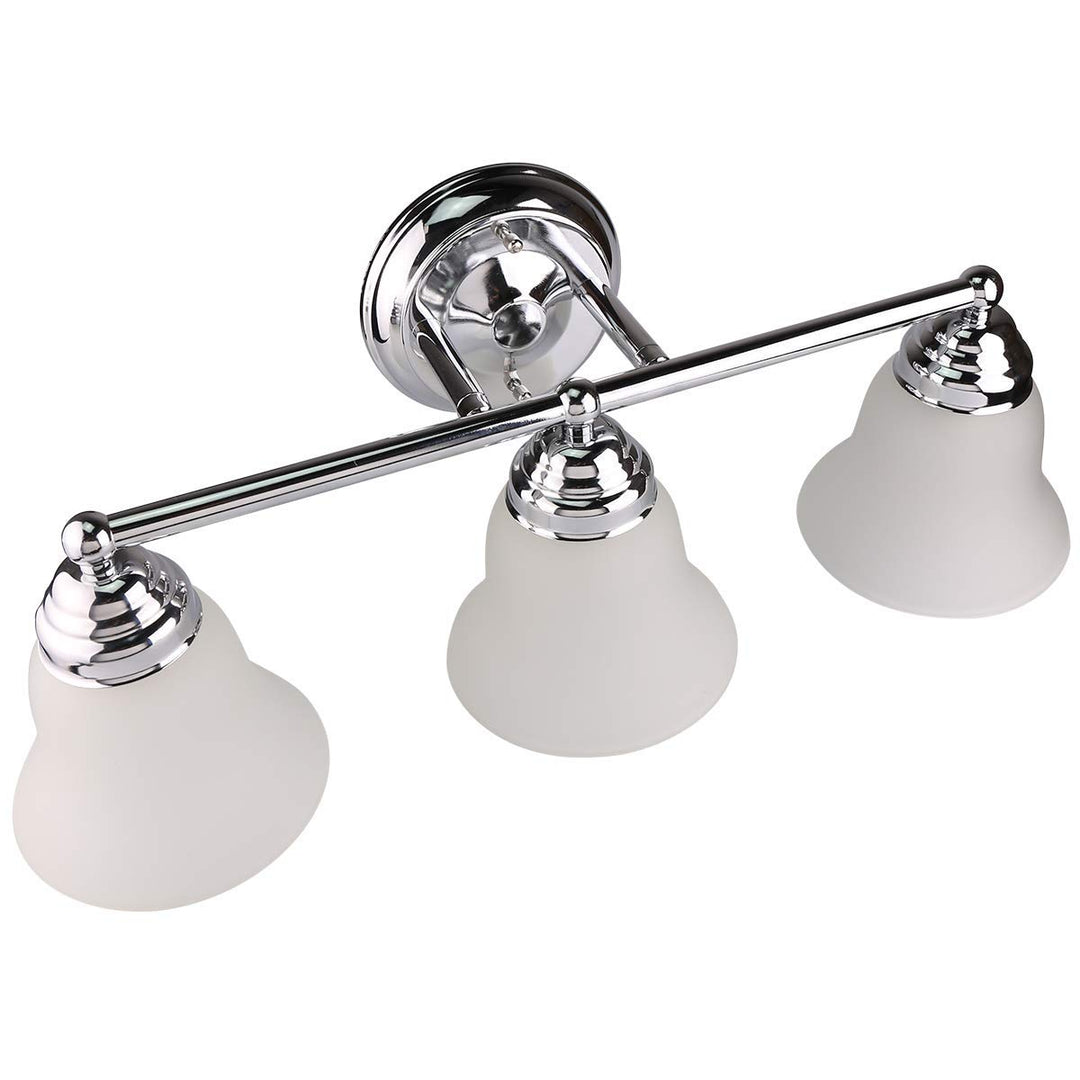 Leon 23 3/5" Wide Polished Chrome 3-Light Bathroom Vanity Light - 7Pandas USA Lighting Store