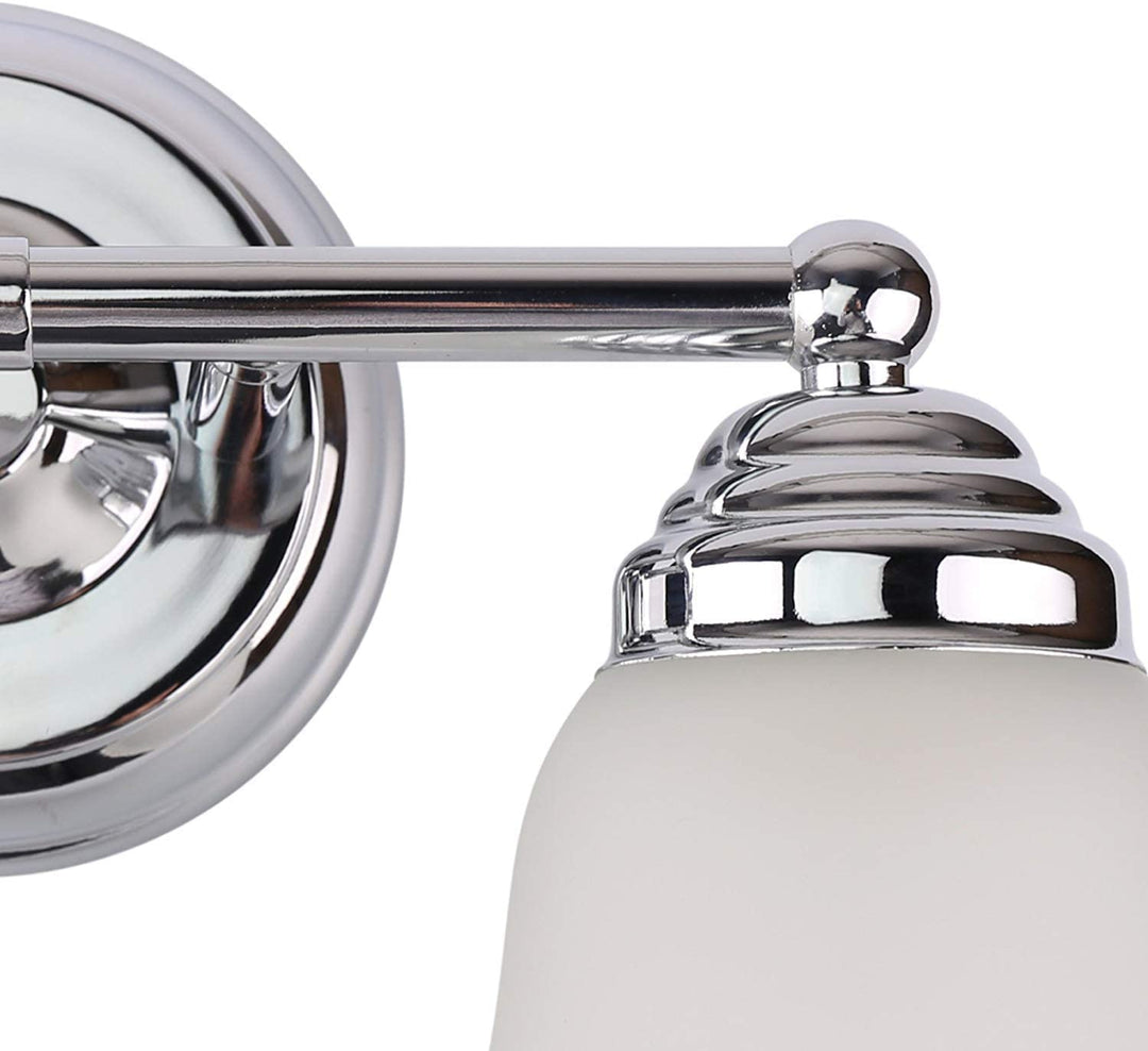 Leon 15 9/10" Wide 2-Light Polished Chrome Bathroom Vanity Lights - 7Pandas USA Lighting Store