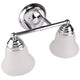 Leon 15 9/10" Wide 2-Light Polished Chrome Bathroom Vanity Lights - 7Pandas USA Lighting Store