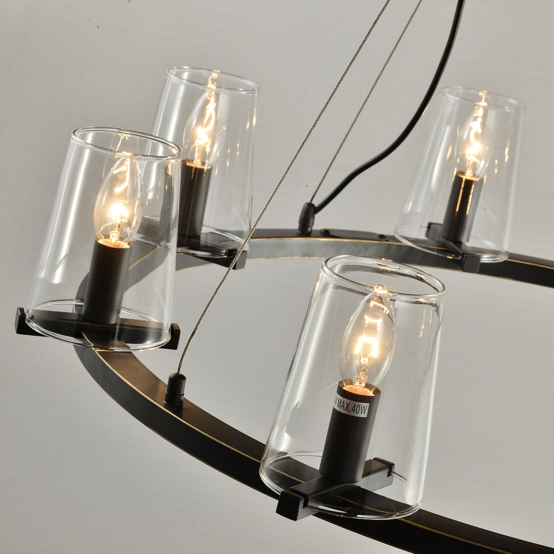 CANOVA 36" 8-Lights Round Contemporary Crystal Chandelier Bronze E12 - 7Pandas USA Lighting Store