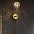TULIM 1-Light Wall Light Long Stem Crystal Glass Shade Aged Brass G9
