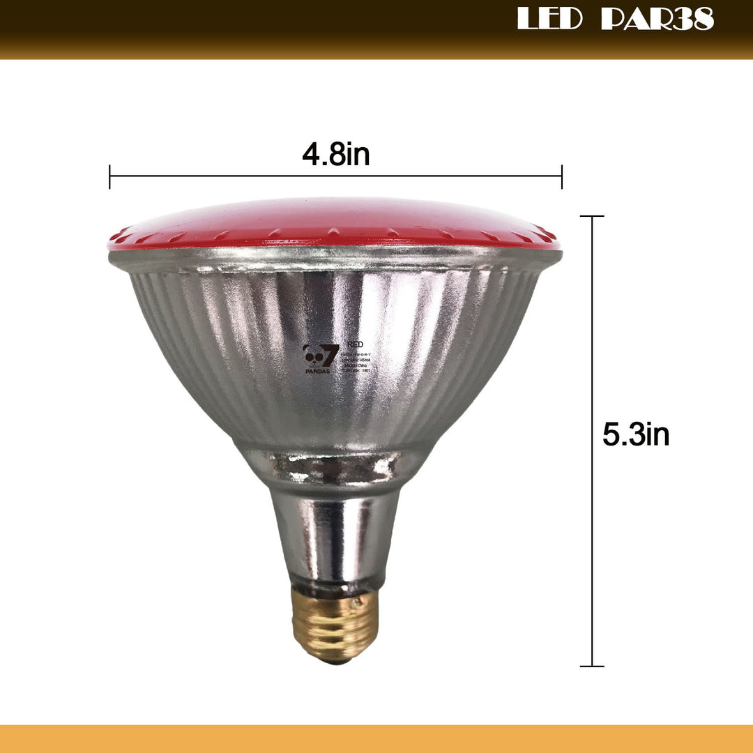 4PACK Outdoor 14W Red Color LED Par38 Flood Light Bulb E26 45 degree CRI>80 full glass body - 7Pandas USA Lighting Store