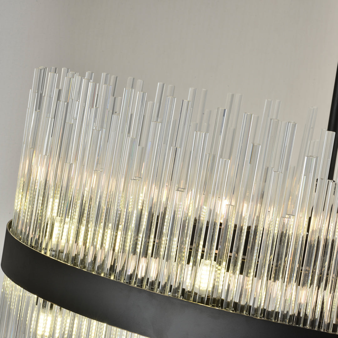 CARLO 31” Modern design Crystal Chandelier Bronze 22*G9 Lamp base - 7Pandas USA Lighting Store