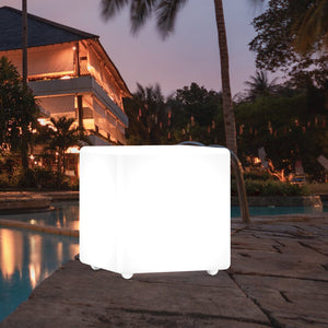 16 inch OUTDOOR CUBE RGB LED Ball Light Solar Charging IP65 - 7Pandas USA Lighting Store