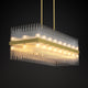CARLO Rectangle Modern Crystal Chandelier Aged Brass 32*G9 Lamp base - 7Pandas USA Lighting Store