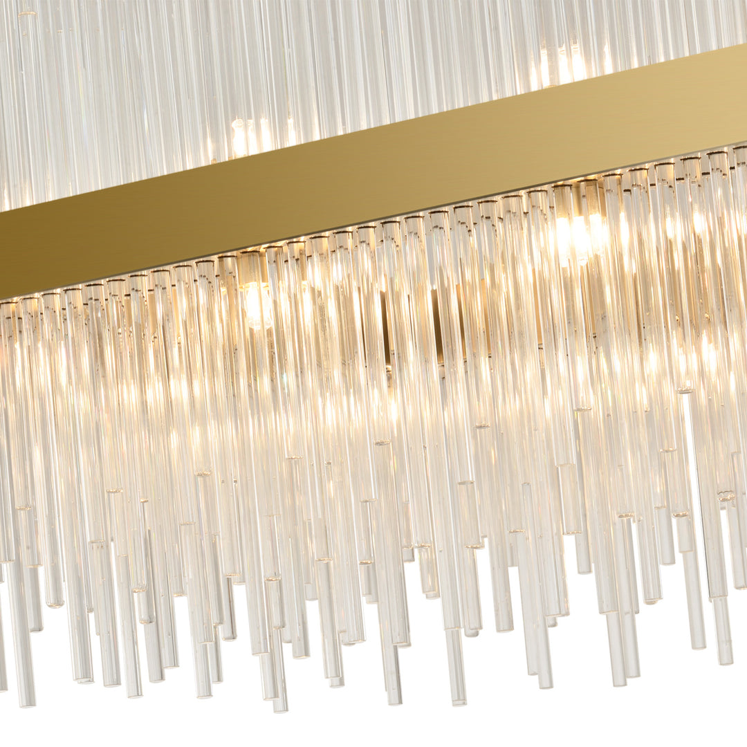 CARLO Rectangle Modern Crystal Chandelier Aged Brass 32*G9 Lamp base - 7Pandas USA Lighting Store