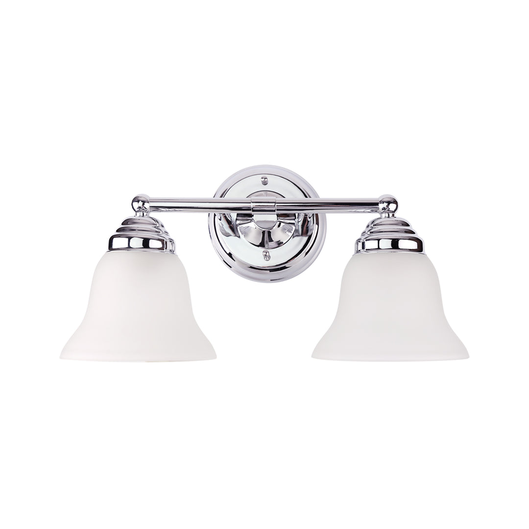 Leon 15 9/10" Wide 2-Light Polished Chrome Bathroom Vanity Lights - 7Pandas USA Lighting Store