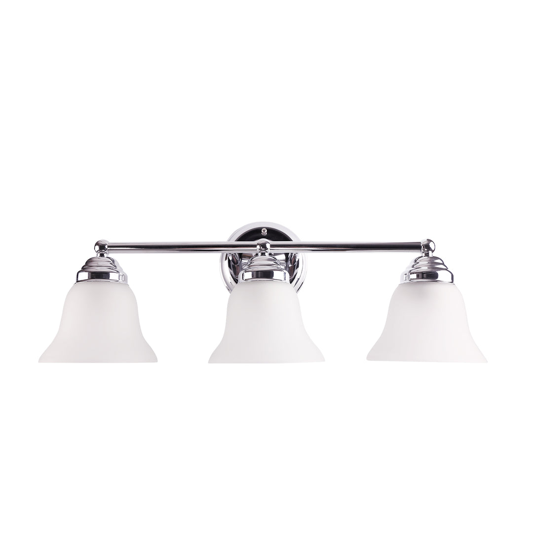Leon 23 3/5" Wide Polished Chrome 3-Light Bathroom Vanity Light - 7Pandas USA Lighting Store