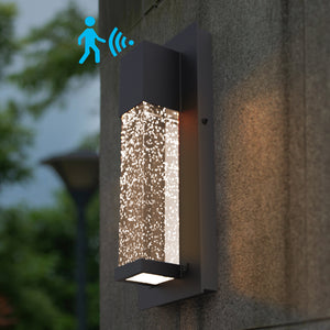 BURSON LED Crystal Outdoor Exterior Wall Sconce 13W 3000K Matt Black E26 IP44 - 7Pandas USA Lighting Store