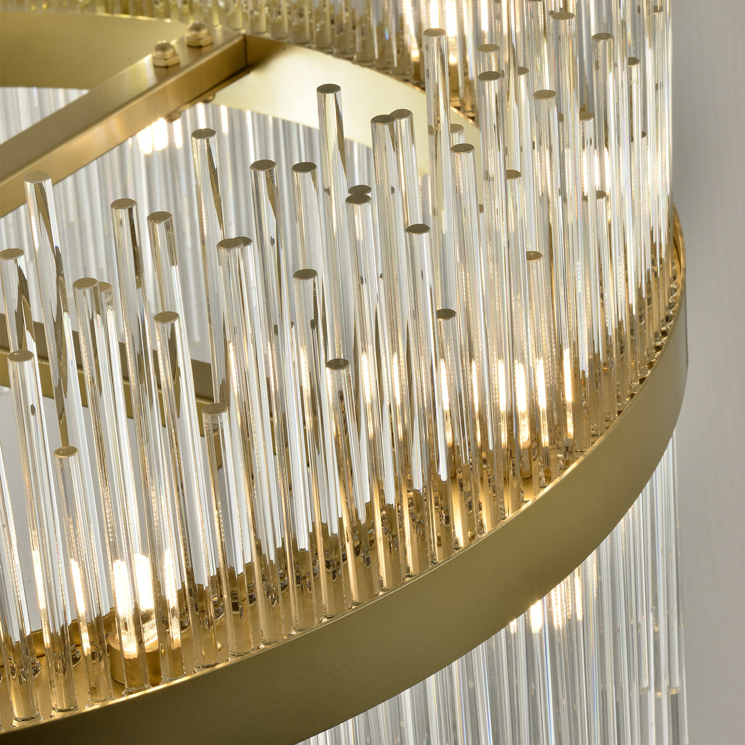 CARLO 31" Modern Crystal Chandelier Aged Brass 22*G9 Lamp base - 7Pandas USA Lighting Store